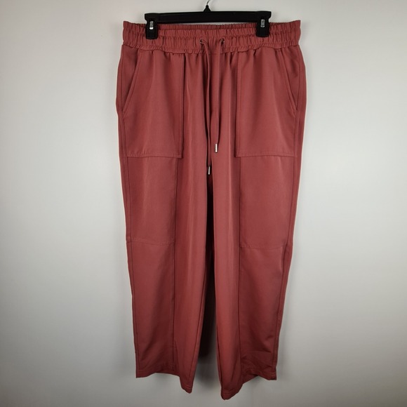 Mondetta Women's High Rise Textured Ankle Pants Large Pockets Wicking Orchard - Picture 1 of 8